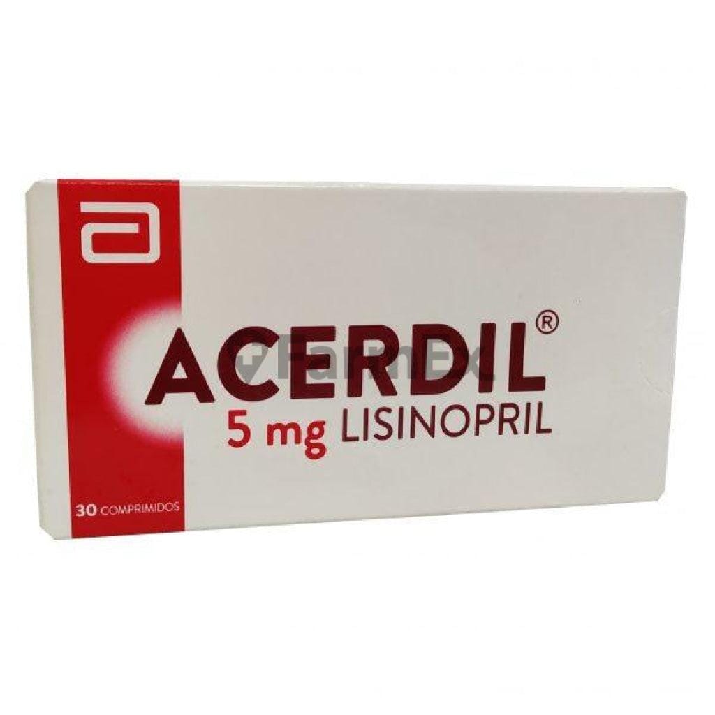 Acerdil Lisinopril 5 mg x 30 comprimidos Farmex-VidaTres-Persistente